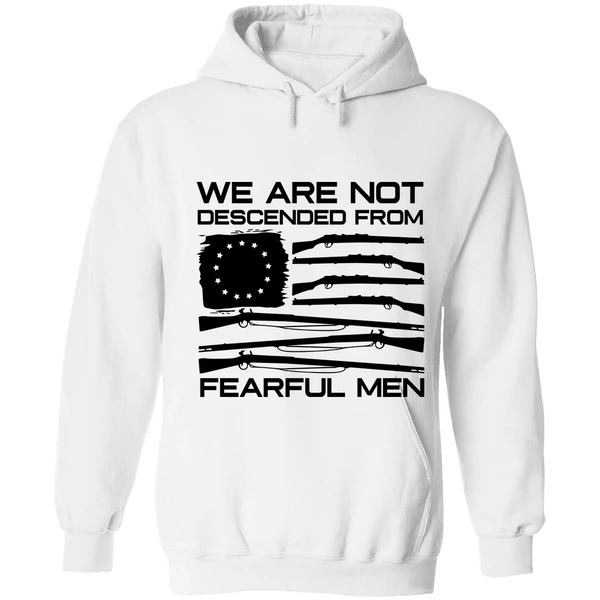 American Flag Shotgun We Are Not Descended From Fearful Men Hoodie - Image 6