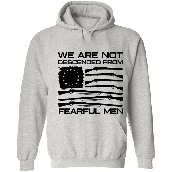 American Flag Shotgun We Are Not Descended From Fearful Men Hoodie - Image 7