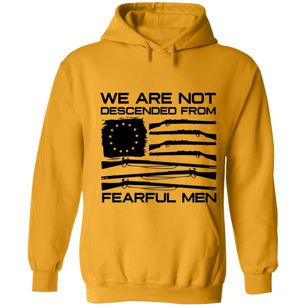 American Flag Shotgun We Are Not Descended From Fearful Men Hoodie - Image 9