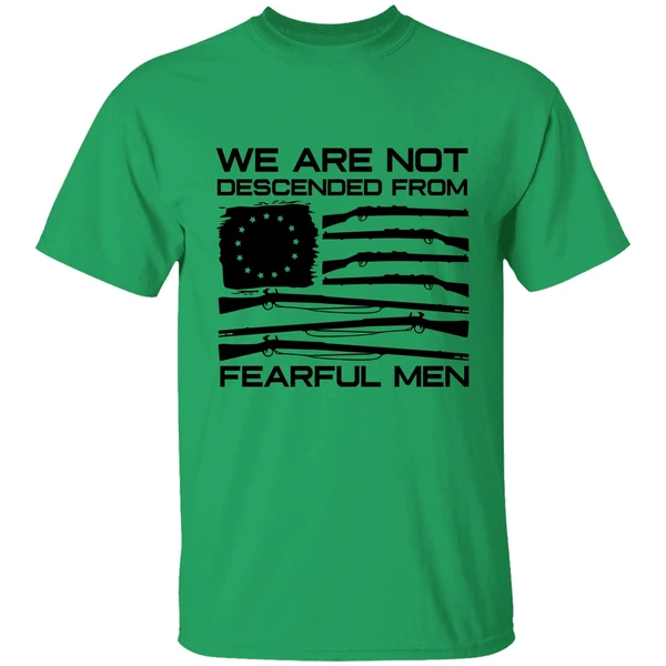 American Flag Shotgun We Are Not Descended From Fearful Men Shirt