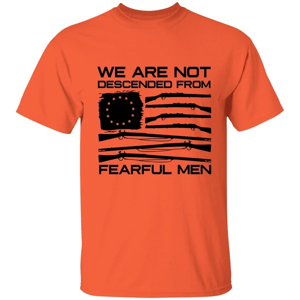 American Flag Shotgun We Are Not Descended From Fearful Men Shirt - Image 5