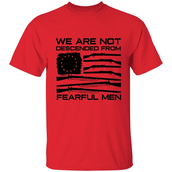 American Flag Shotgun We Are Not Descended From Fearful Men Shirt - Image 6
