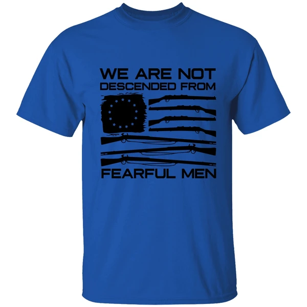American Flag Shotgun We Are Not Descended From Fearful Men Shirt - Image 7
