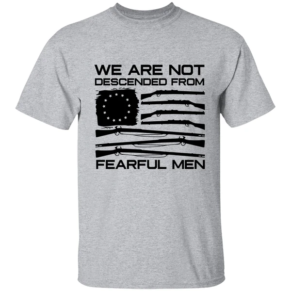 American Flag Shotgun We Are Not Descended From Fearful Men Shirt - Image 8