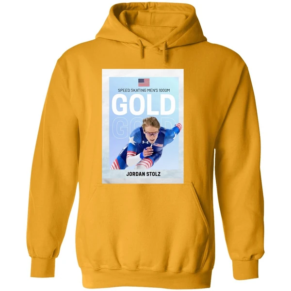 American Olympic Speed Skating Mens 1000m Gold Jordan Stolz Hoodie