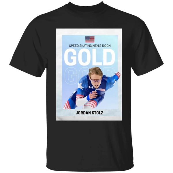 American Olympic Speed Skating Mens 1000m Gold Jordan Stolz Shirt