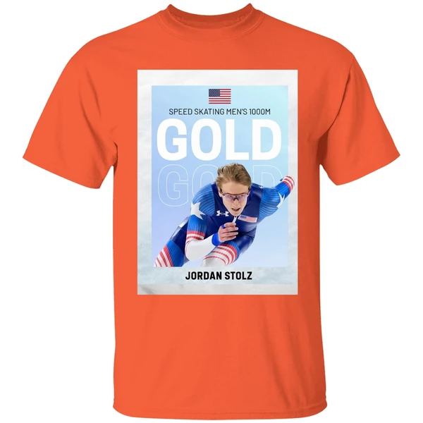 american olympic speed skating mens 1000m gold jordan stolz shirt orange
