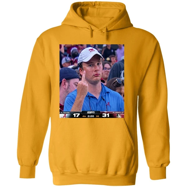 Angry Alabama Fan Middle Finger Alabama 17 31 Fsu Hoodie