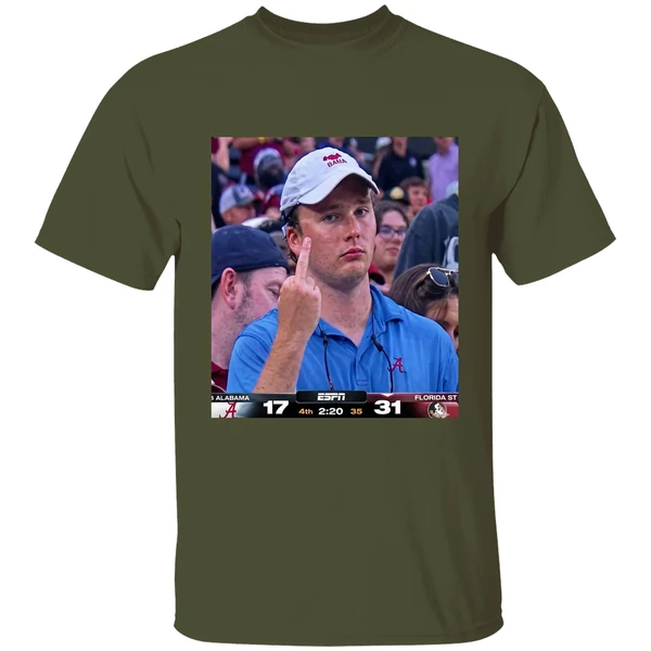 Angry Alabama Fan Middle Finger Alabama 17 31 Fsu Shirt - Image 4