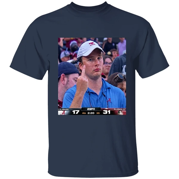Angry Alabama Fan Middle Finger Alabama 17 31 Fsu Shirt - Image 5