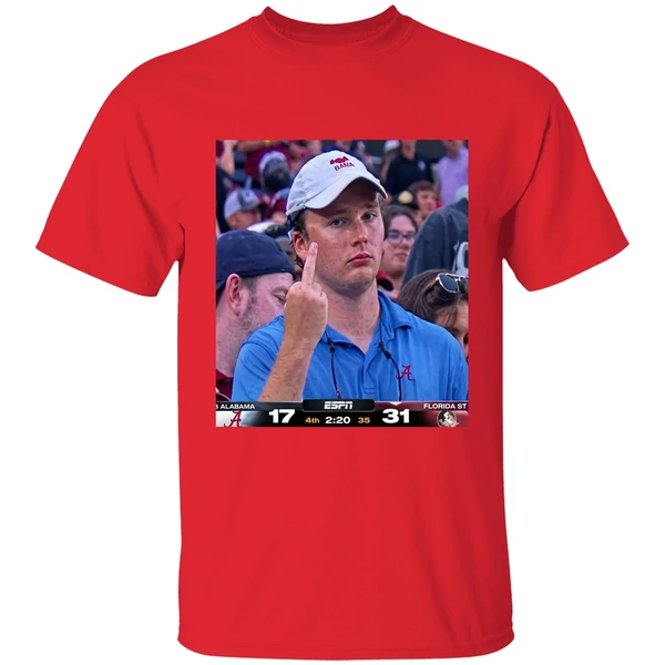 Angry Alabama Fan Middle Finger Alabama 17 31 Fsu Shirt - Image 7