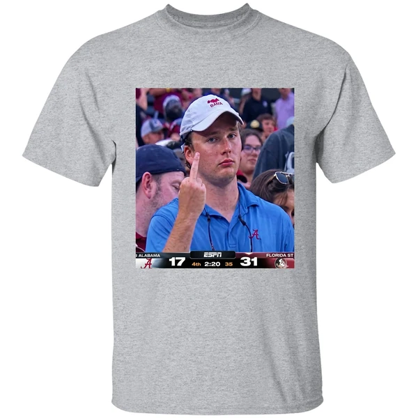 Angry Alabama Fan Middle Finger Alabama 17 31 Fsu Shirt - Image 9