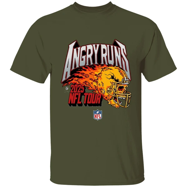 angry runs come and get it nfl 2025 tour shirt militarygreen