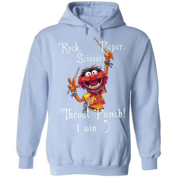 Animal Muppets Rock Paper Scissors Throat Punch I Win Hoodie - Image 3