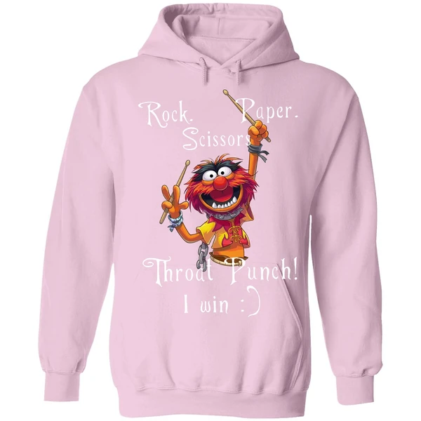 Animal Muppets Rock Paper Scissors Throat Punch I Win Hoodie - Image 4