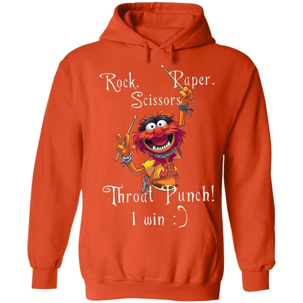 Animal Muppets Rock Paper Scissors Throat Punch I Win Hoodie - Image 5