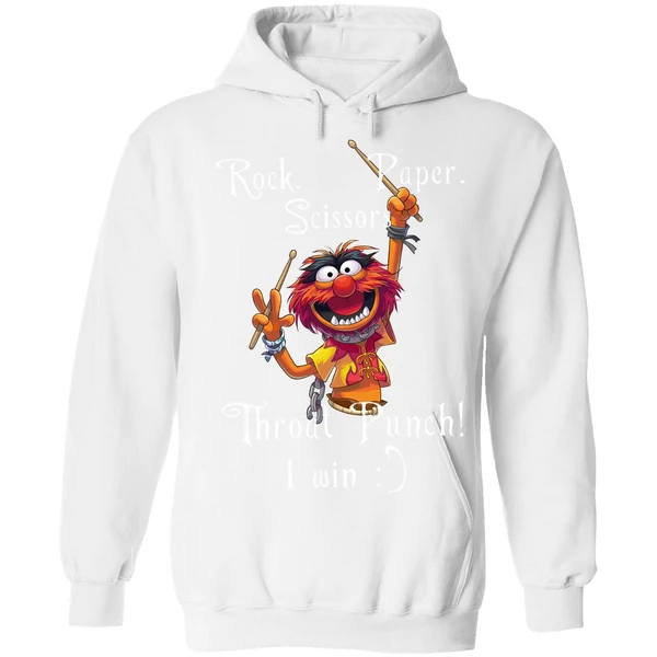 Animal Muppets Rock Paper Scissors Throat Punch I Win Hoodie - Image 6