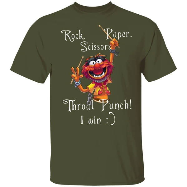 Animal Muppets Rock Paper Scissors Throat Punch I Win Shirt - Image 3