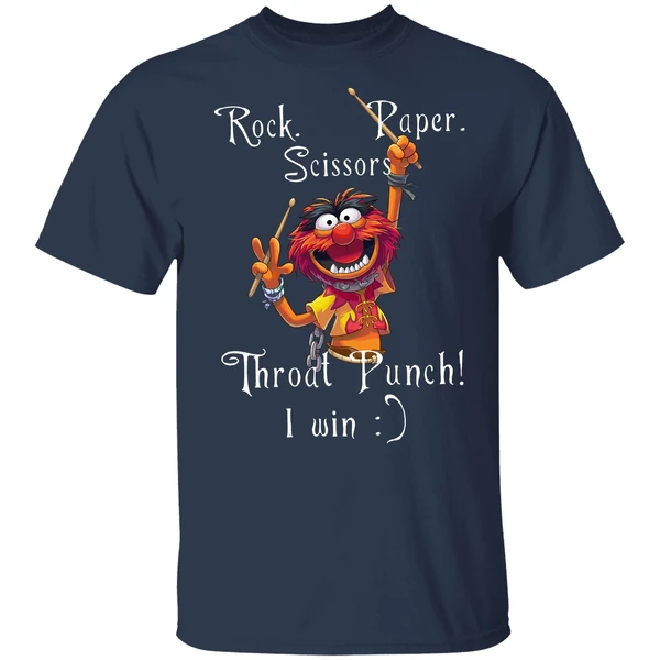 Animal Muppets Rock Paper Scissors Throat Punch I Win Shirt - Image 4