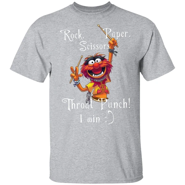 Animal Muppets Rock Paper Scissors Throat Punch I Win Shirt - Image 8