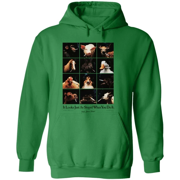 Animal Smoking It Looks Just As Stupid When You Do It Youth Against Tobacco Hoodie - Image 2