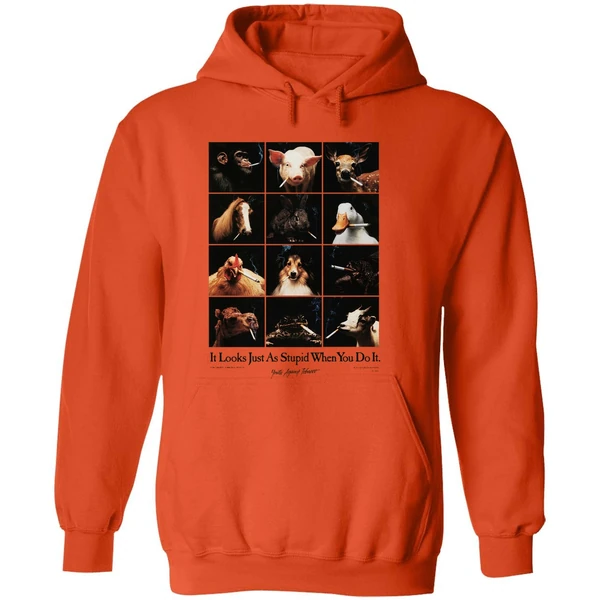 Animal Smoking It Looks Just As Stupid When You Do It Youth Against Tobacco Hoodie - Image 6