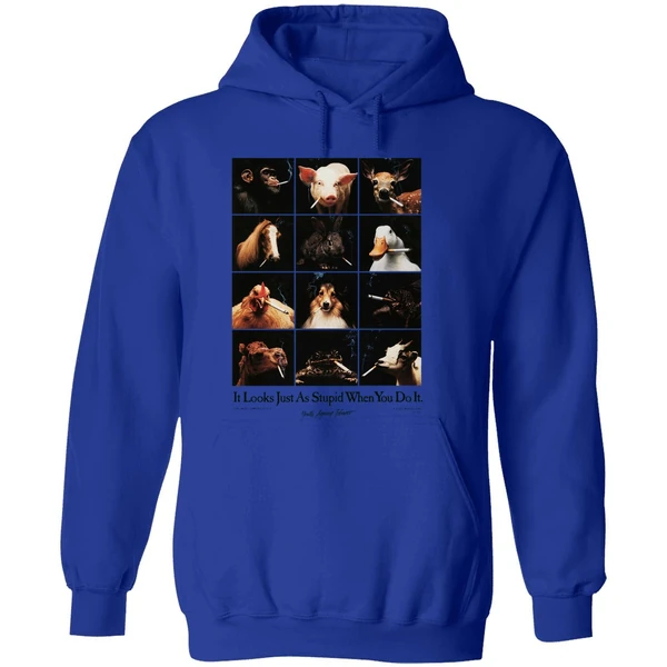 Animal Smoking It Looks Just As Stupid When You Do It Youth Against Tobacco Hoodie - Image 7