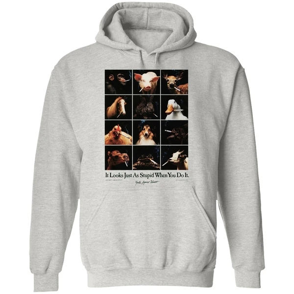 Animal Smoking It Looks Just As Stupid When You Do It Youth Against Tobacco Hoodie - Image 9
