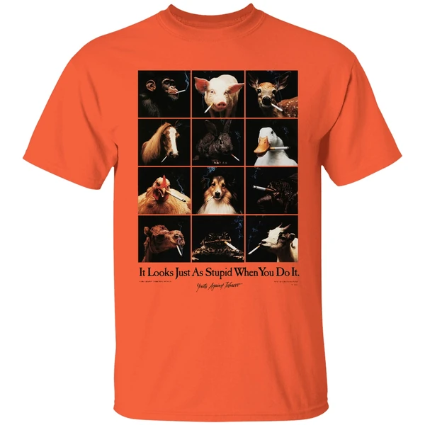 Animal Smoking It Looks Just As Stupid When You Do It Youth Against Tobacco Shirt - Image 3