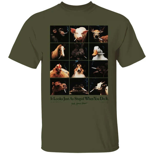 Animal Smoking It Looks Just As Stupid When You Do It Youth Against Tobacco Shirt - Image 9