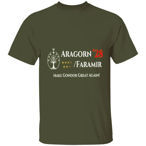 Aragorn Faramir President 2028 Make Gondor Great Again Shirt - Image 4