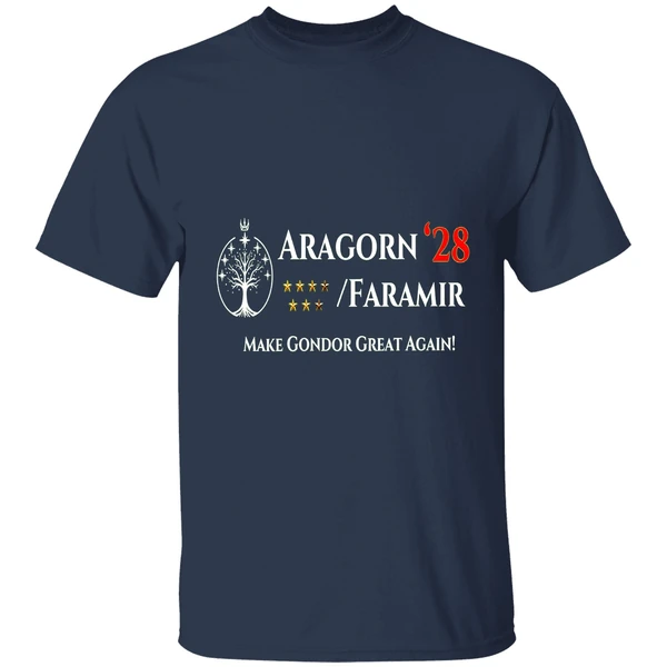 aragorn-faramir-president-2028-make-gondor-great-again-shirt-navy