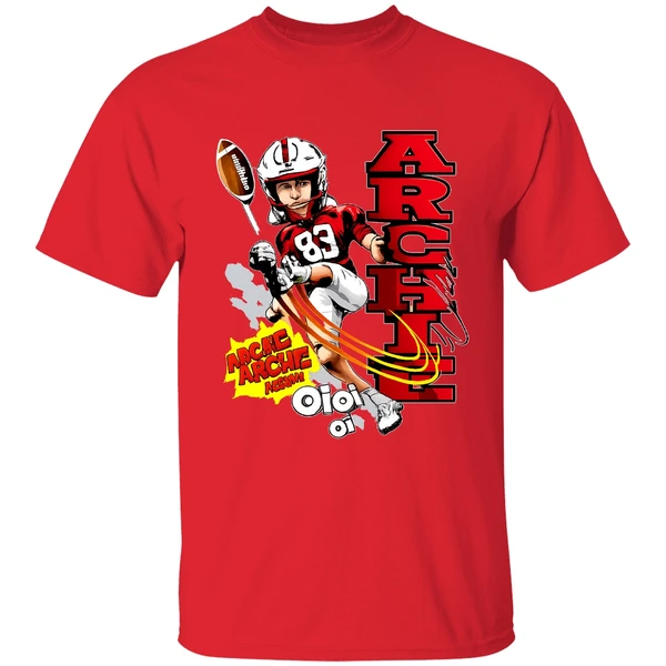 Archie Wilson Nebraska Cornhuskers Football Player Caricature Shirt - Image 7