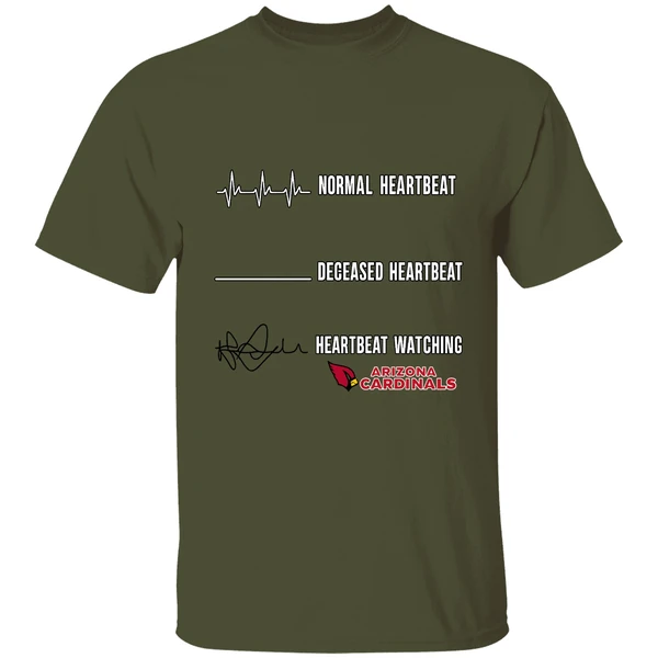 Arizona Cardinals Normal Heartbeat Deceased Heartbeat Heartbeat Watching Shirt - Image 3