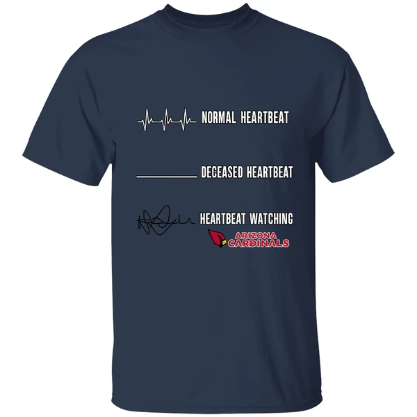 Arizona Cardinals Normal Heartbeat Deceased Heartbeat Heartbeat Watching Shirt - Image 4