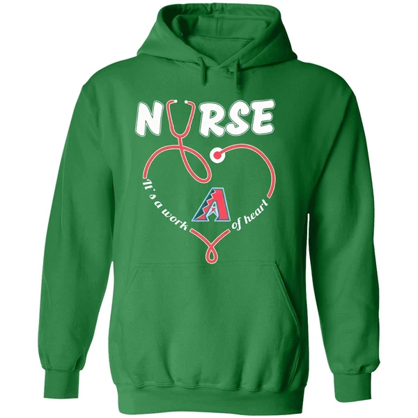 Arizona Diamondbacks Nurse Its A Work Of Heart Hoodie - Image 2