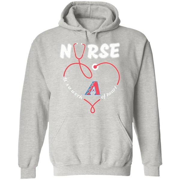Arizona Diamondbacks Nurse Its A Work Of Heart Hoodie - Image 9