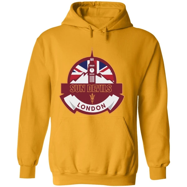 Arizona State Sun Devils Football London Game Uk Flag Double Sided Hoodie