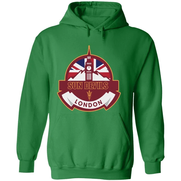 Arizona State Sun Devils Football London Game Uk Flag Double Sided Hoodie - Image 2