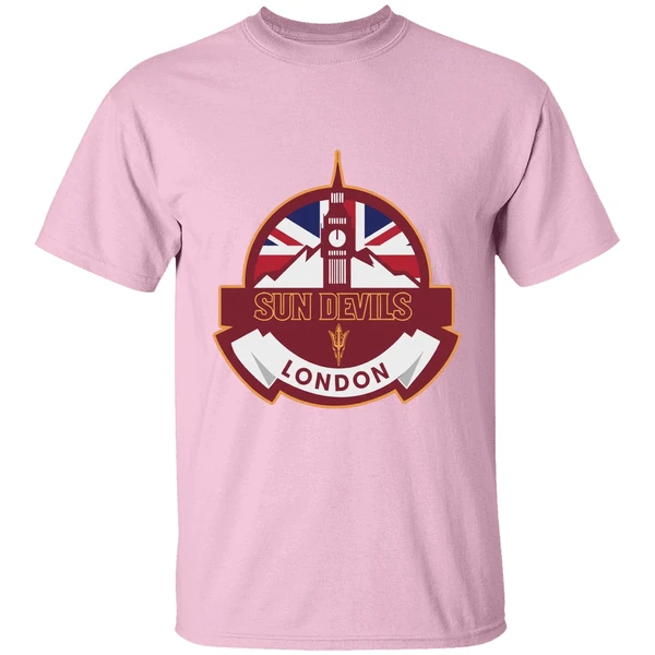 Arizona State Sun Devils Football London Game Uk Flag Double Sided Shirt - Image 2