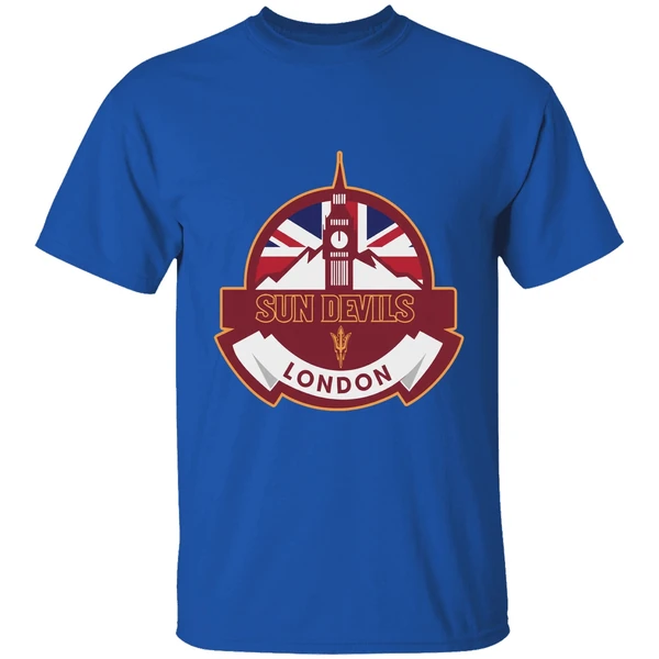 Arizona State Sun Devils Football London Game Uk Flag Double Sided Shirt - Image 5