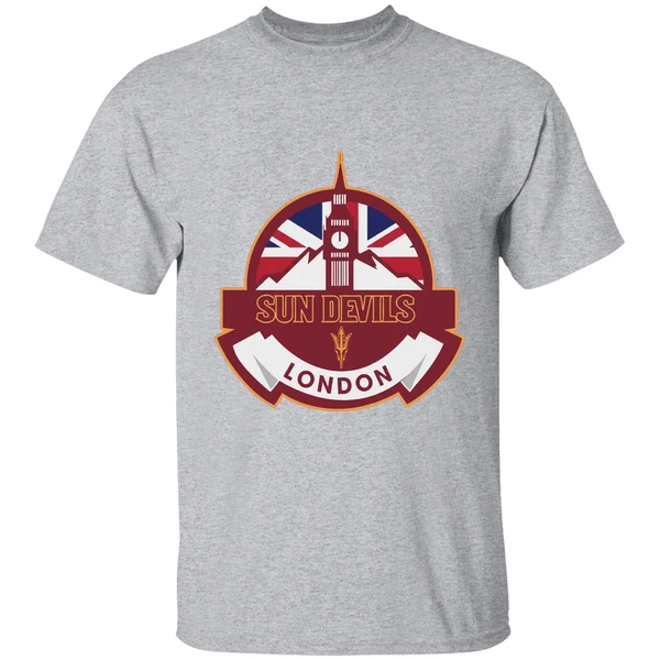Arizona State Sun Devils Football London Game Uk Flag Double Sided Shirt - Image 6