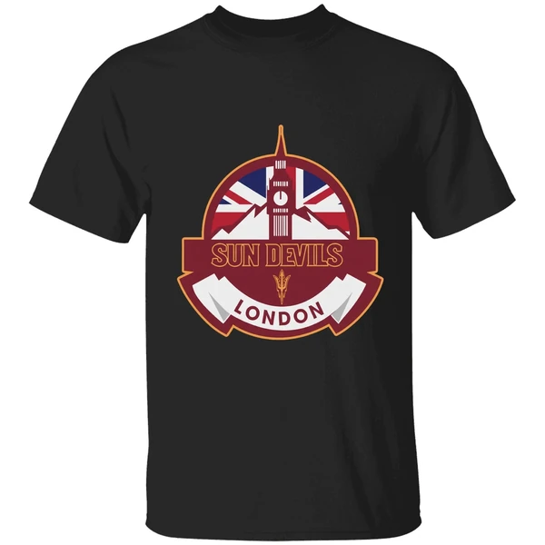 Arizona State Sun Devils Football London Game Uk Flag Double Sided Shirt - Image 7