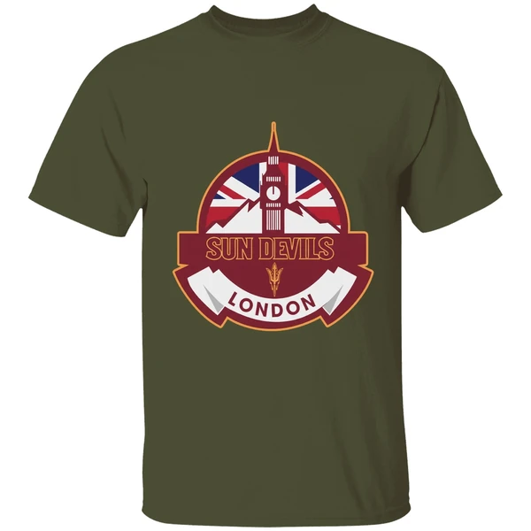 Arizona State Sun Devils Football London Game Uk Flag Double Sided Shirt - Image 9
