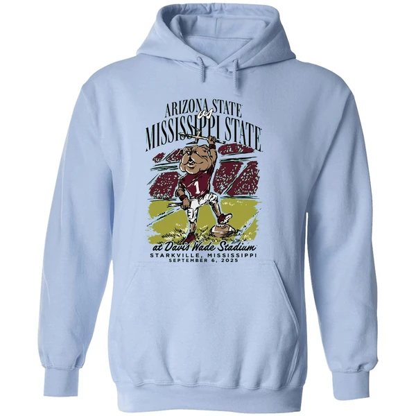 Arizona State Sun Devils Vs Mississippi State Bulldogs David Wade Stadium Gameday Mascot Hoodie - Image 4