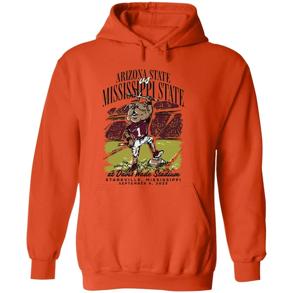 Arizona State Sun Devils Vs Mississippi State Bulldogs David Wade Stadium Gameday Mascot Hoodie - Image 6
