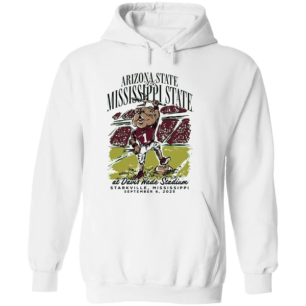 Arizona State Sun Devils Vs Mississippi State Bulldogs David Wade Stadium Gameday Mascot Hoodie - Image 8