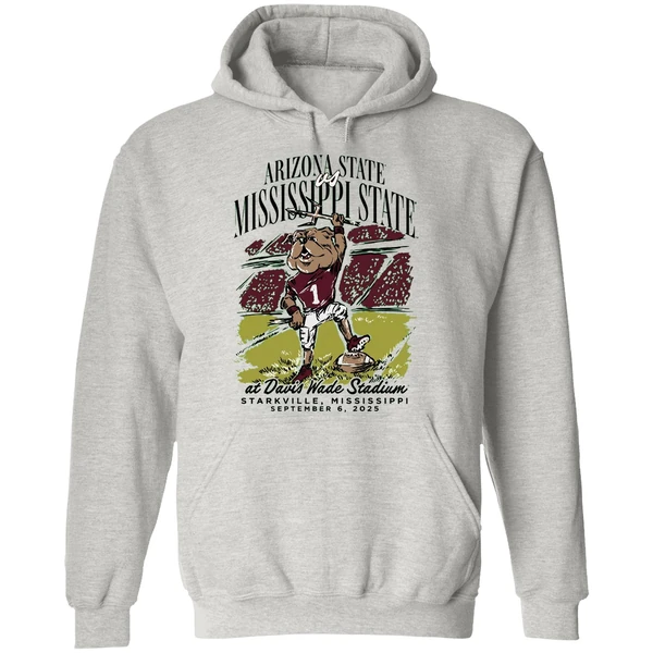 Arizona State Sun Devils Vs Mississippi State Bulldogs David Wade Stadium Gameday Mascot Hoodie - Image 9