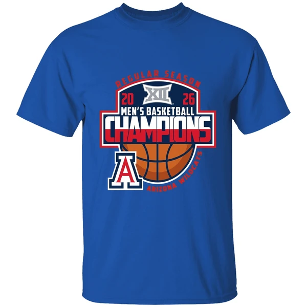 arizona wildcats 2026 big 12 mens basketball regular season champions shirt royalblue