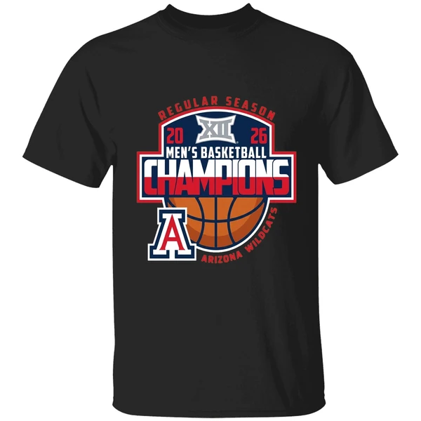 Arizona Wildcats 2026 Big 12 Mens Basketball Regular Season Champions Shirt - Image 7
